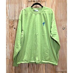 Dune Road Urban Surfwear XXL Long Sleeve Green T-Shirt With Blue Surfer Logo